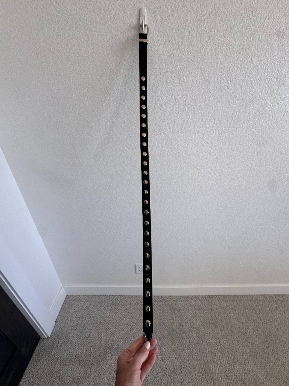 Silver buttoned belt
